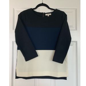 Madewell Tri Color Ribbed Blouse